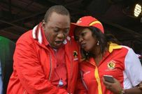 President Uhuru Kenyatta and Wambui Nyutu during campaign