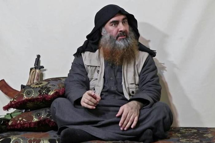 Late Islamic State group leader Abu Bakr al-Baghdadi is seen in a video released in April 2019 by Al-Furqan media