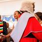Better times: President Emmerson Mnangagwa, left, shakes hands with Marry Mubawaiafter a swearing-in ceremony for new vice presidents