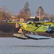 Harbour Air Pilot and CEO Greg McDougall flies the world's first all-electric, zero-emission commercial aircraft during a test flight in a de Havilland DHC-2 Beave' from Vancouver International Airport’s South Terminal on the Fraser River in Richmond, ...
