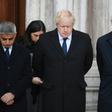London Mayor Sadiq Khan, British Prime Minister Boris Johnson and Labour leader Jeremy Corbyn at a vigil to honour the victims