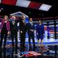 US presidential hopeful Mike Bloomberg (L), the former mayor of New York, joined his fellow Democrats on stage for the first time for their ninth debate of the party's nomination process on February 19