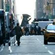 A giant inflatable rat makes its way down the street in midtown New York City  November 26, 2019 where it will sit outside a company's office in New York. American unions have been using ballooned rodents  to highlight unfair labor practises since the ...