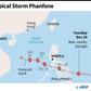 Forecast path of Tropical Storm Phanfone as it approaches the Philippines