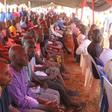 Freed: Former inmates at the ceremony in Maiduguri, where they were declared to have been cleared of being Boko Haram suspects