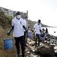 Volunteers wore protective gear