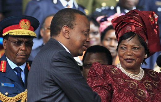 President Uhuru Kenyatta with his mother Mama Ngina. The family is one of the most well-connected in Kenyatta