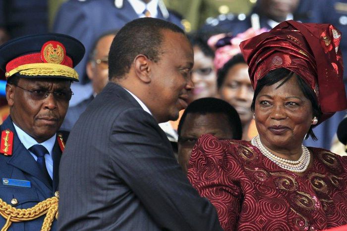President Uhuru Kenyatta with his mother Mama Ngina. The family is one of the most well-connected in Kenyatta