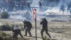 More than 60 people, mostly police officers, were injured in violent clashes on Wednesday