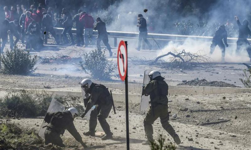 More than 60 people, mostly police officers, were injured in violent clashes on Wednesday