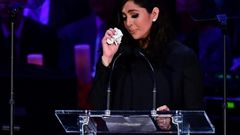 Kobe Bryant's wife Vanessa Bryant speaks during the "Celebration of Life for Kobe and Gianna Bryant" service at Staples Center in Downtown Los Angeles on February 24, 2020.