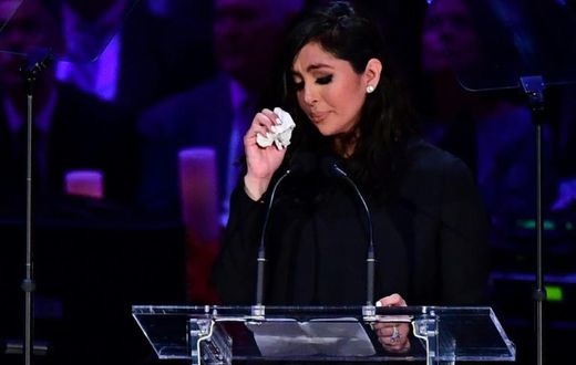 Kobe Bryant's wife Vanessa Bryant speaks during the "Celebration of Life for Kobe and Gianna Bryant" service at Staples Center in Downtown Los Angeles on February 24, 2020.