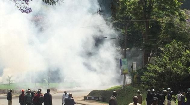 Police lobbed teargas