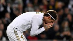 Sergio Ramos was sent off late on in Real Madrid's 2-1 defeat at home to Manchester City on Wednesday