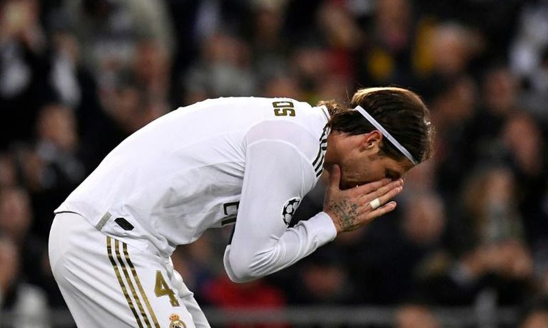 Sergio Ramos was sent off late on in Real Madrid's 2-1 defeat at home to Manchester City on Wednesday