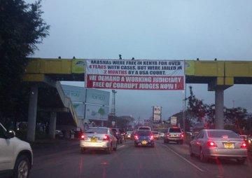 Mysterious anti-Judiciary banners erected in Nairobi at night