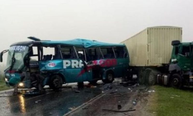 The scene of the Sunday morning accident along Nairobi-Mombasa road