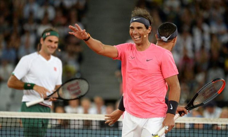 Roger Federer and Rafael Nadal were miked up as they enjoyed themselves playing an exhibition doubles with American billionaire  Bill Gates and South African comedian Trevor Noah