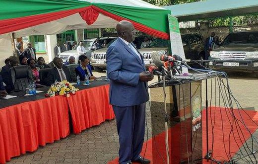Prof George Magoha durig the release of the 2019 KCPE exams
