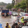 A flooded road following heavy downpour in Nairobi over the weekend
