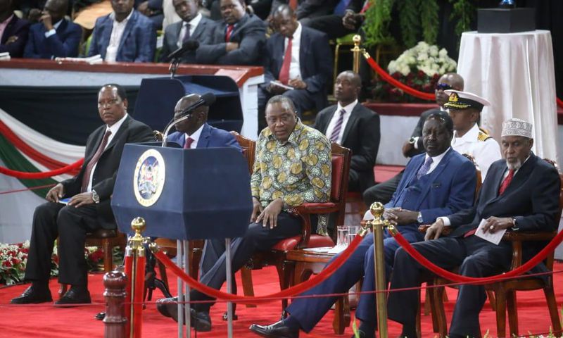 Dennis Itumbi chased away from President Uhuru Kenyatta's podium during launch of BBI Report at Bomas of Kenya