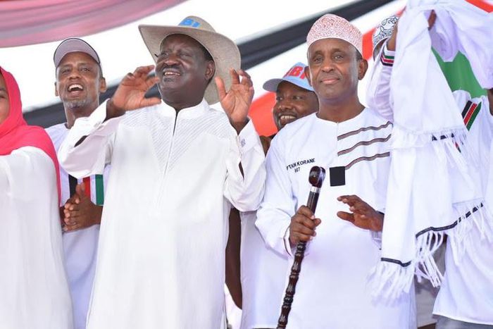 Raila Odinga and other leaders at the BBI rally in Garissa