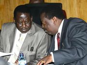 Opposition leader Raila Odinga with ANC leader Musalia Mudavadi