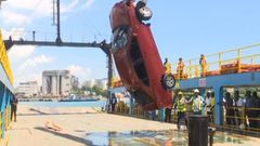 Kenya Navy retrieving the car that plunged into the Indian Ocean on Saturday