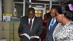 CS Fred Matiangi with PS Karanja Kibicho at the Nairobi Civil Registry office