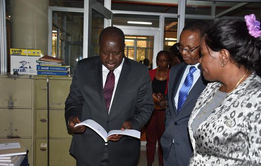 CS Fred Matiangi with PS Karanja Kibicho at the Nairobi Civil Registry office