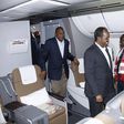President Uhuru Kenyatta inside a plane