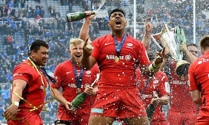 Saracens celebrate winning the 2019 European Champions Cup