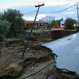 Storm damage at the town of Kineta closed road and rail links between Athens and the Peloponnesian peninsula