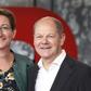 Klara Geywitz (L) and Olaf Scholz are tipped to lead Germany's Social Democratic Party SPD, in which case it would likely remain a coalition partner with Angela Merkel's CDU