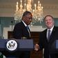 US Secretary of State Mike Pompeo met his Nigerian counterpart Geoffrey Onyeama in Washington, ahead of Pompeo's first trip to sub-Saharan Africa