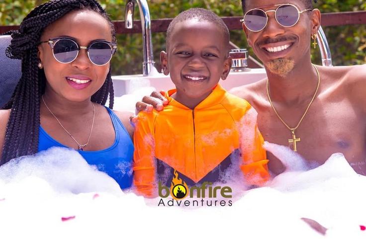 Photos of Eric Omondi on vacation with Maribe and son (Bonfire Adventures)