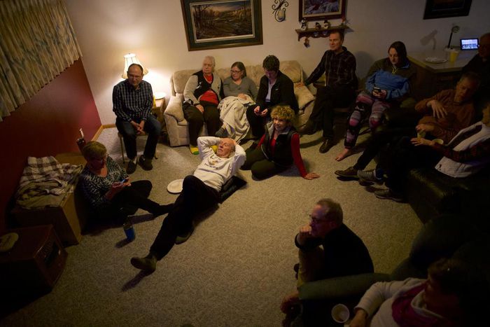 At a Super Bowl Party in Iowa, Undecided Caucusgoers Get Off the Fence