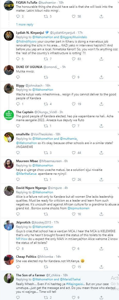 Tangatanga MP rudely dismisses Kenyans after being confronted over poor infrastructure in her constituency