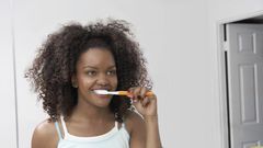 When brushing the toothbrush should be at 45 degree angle