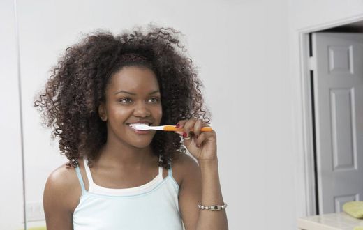 When brushing the toothbrush should be at 45 degree angle