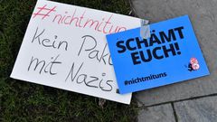 Protesters are outraged at 'pacts with Nazis'