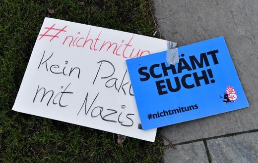 Protesters are outraged at 'pacts with Nazis'