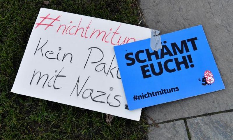 Protesters are outraged at 'pacts with Nazis'