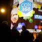 The BBC projected its exit polls on the exterior of its London headquarters on election night