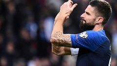 Olivier Giroud needs two more goals to equal Michel Platini's tally for France