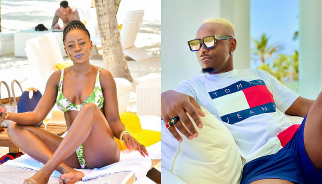 Akothee raises eyebrows as she gets cozy with Ommy Dimpoz in a swimming Pool (Video)