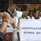 Traders protested in November 2019 against the market dominance of e-commerce giants Amazon and Flipkart