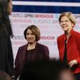 The New York Times has endorsed Senator Elizabeth Warren (pictured December 2019) as its "radical" pick for the Democratic presidential nominee and Senator Amy Klobuchar as its "realist" one