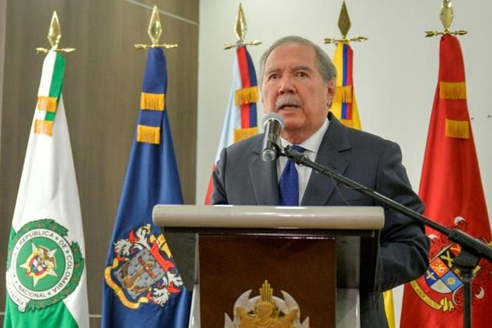 Colombian Defence Minister Guillermo Botero, pictured in September 2019, announced his resignation after meeting with the country's president