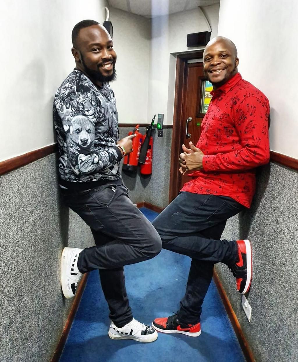 Chris with Jalang'o. Jalang’o exposes Harmonize after failing to perform at NRGWave Mombasa Edition
